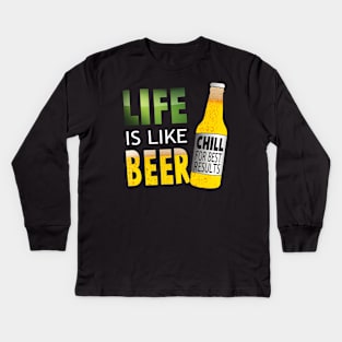 LIFE IS LIKE BEER Kids Long Sleeve T-Shirt